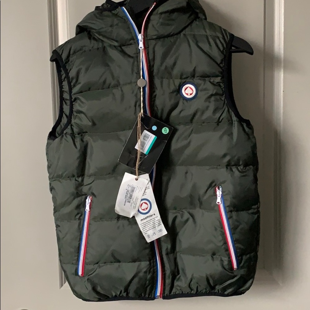 NEW Modfitters Army Green Puffer Vest with Hood
